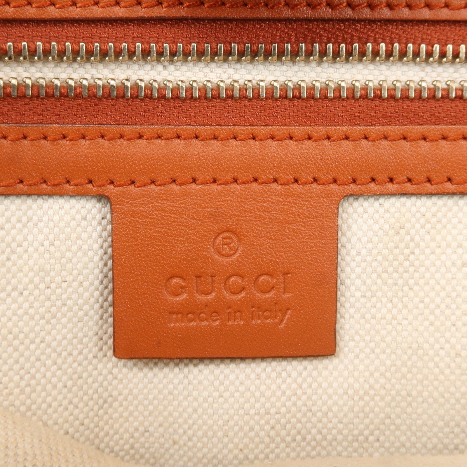 GUCCI Craft Denim Leather Tote Bag Hand Bag Navy Brown 348715