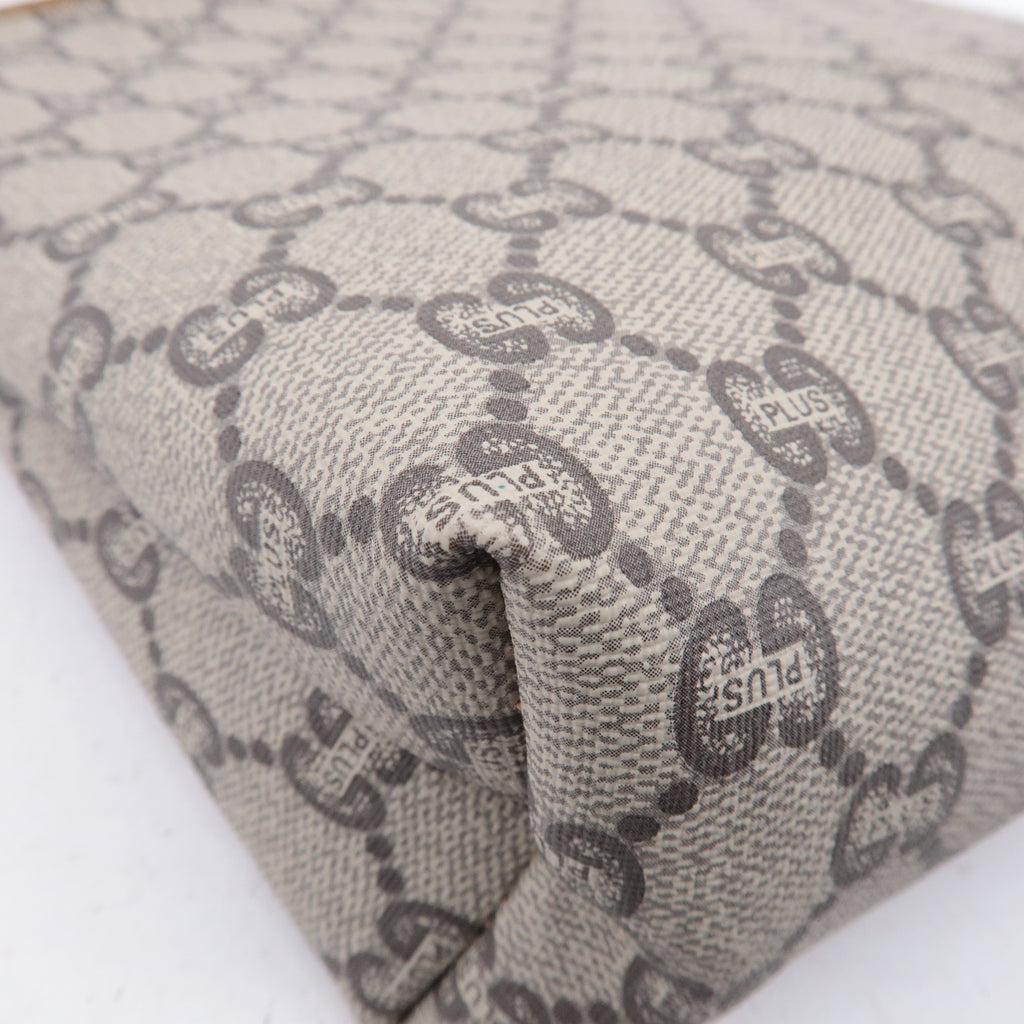 GUCCI Set of 2 Old Gucci GG Plus Leather Clutch Bag Beige Brown