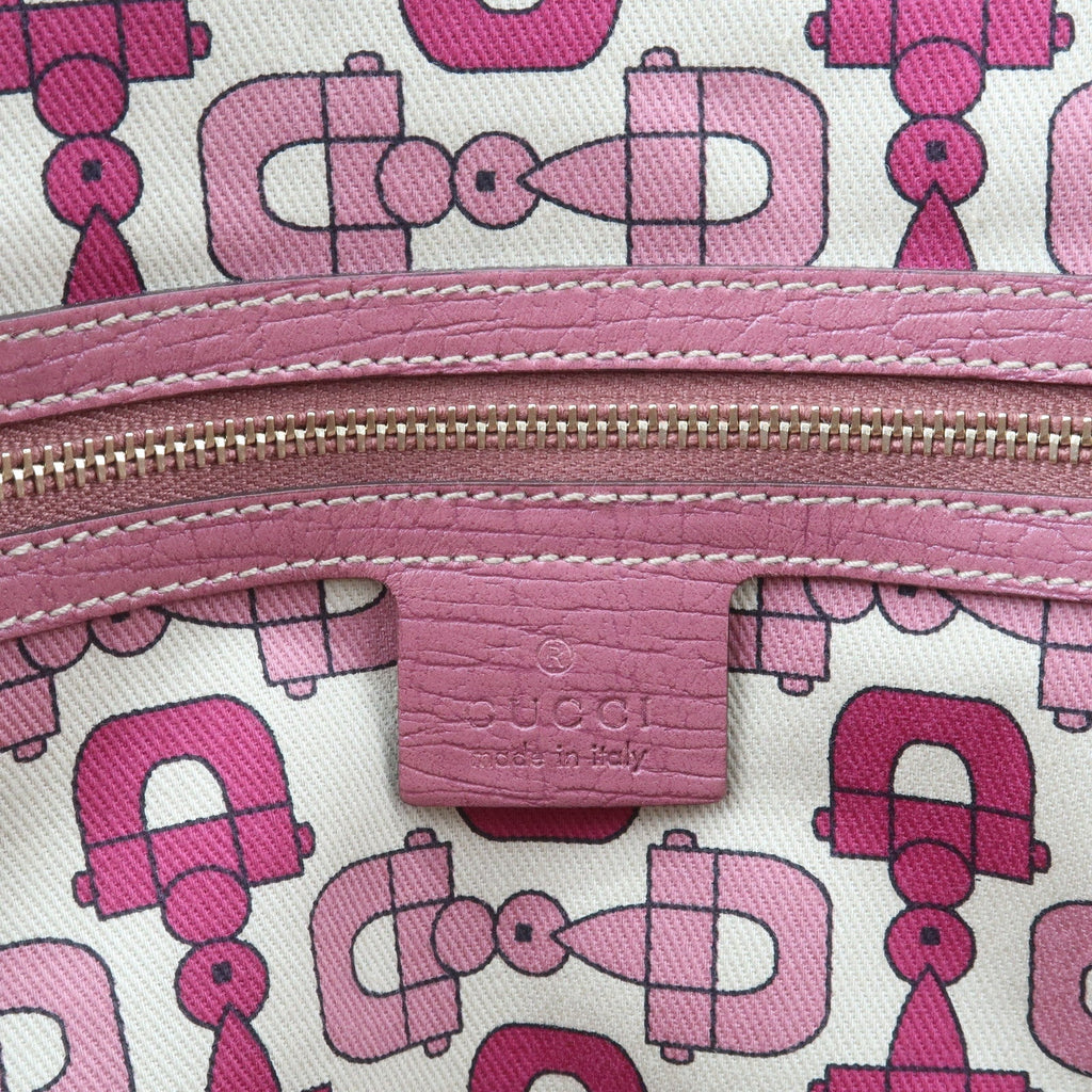 GUCCI Sherry GG Canvas Leather Shoulder Tote Bag Beige Pink 137396