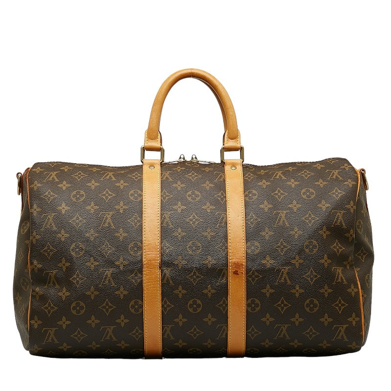 Louis Vuitton Monogram Keepall Bandouliere 45 Boston Bag M41418 Brown