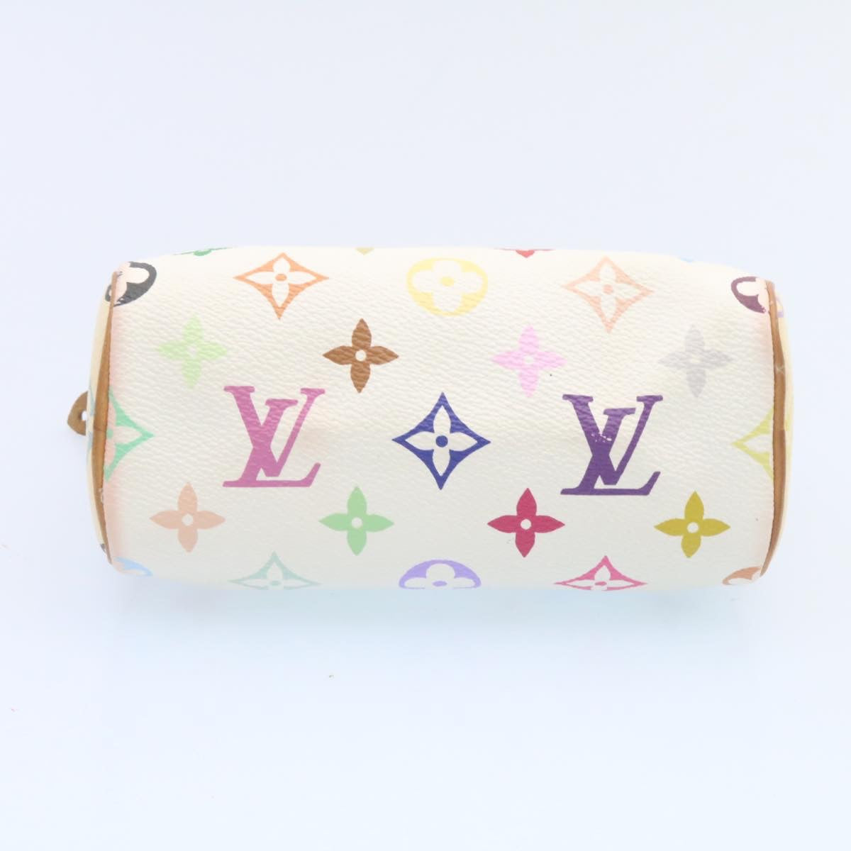 Louis Vuitton White Canvas Mini speedy handbag bag