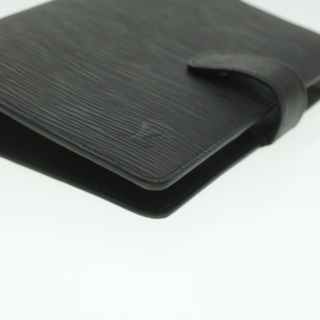 Louis Vuitton Black Leather Agenda cover wallet accessories