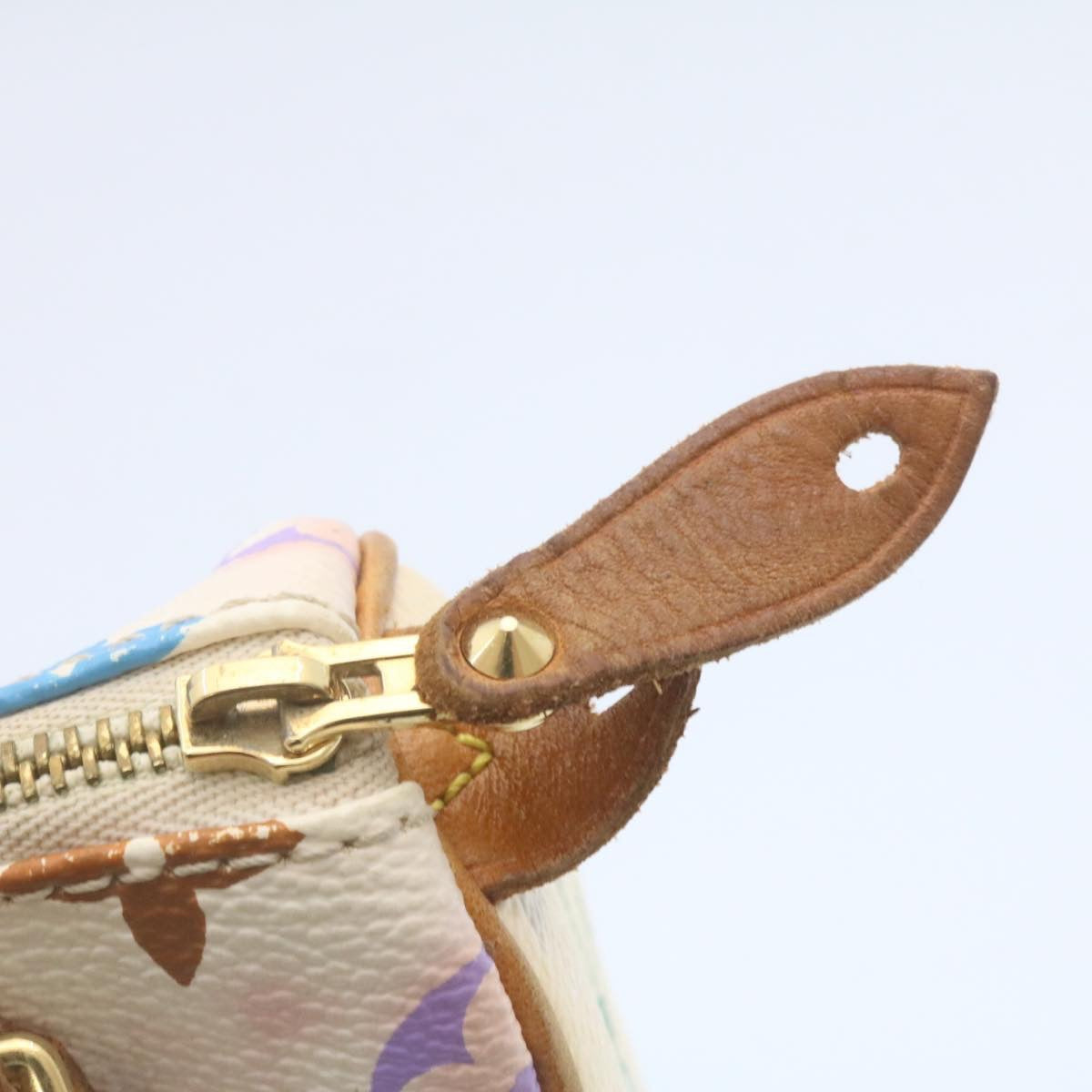Louis Vuitton White Canvas Mini speedy handbag bag