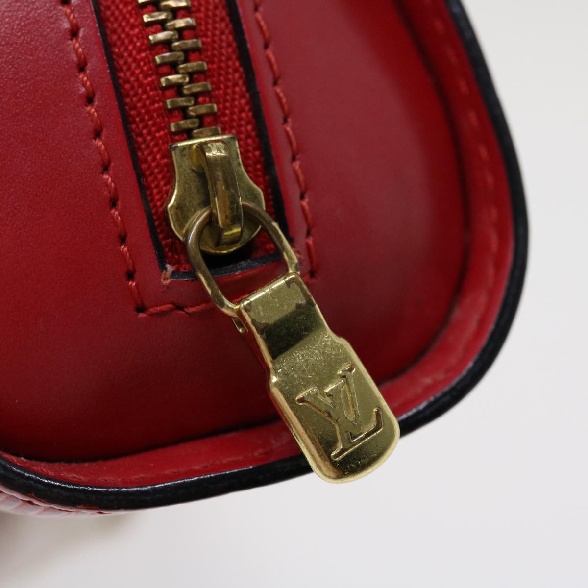 Louis Vuitton Red Leather Dauphine clutch bag