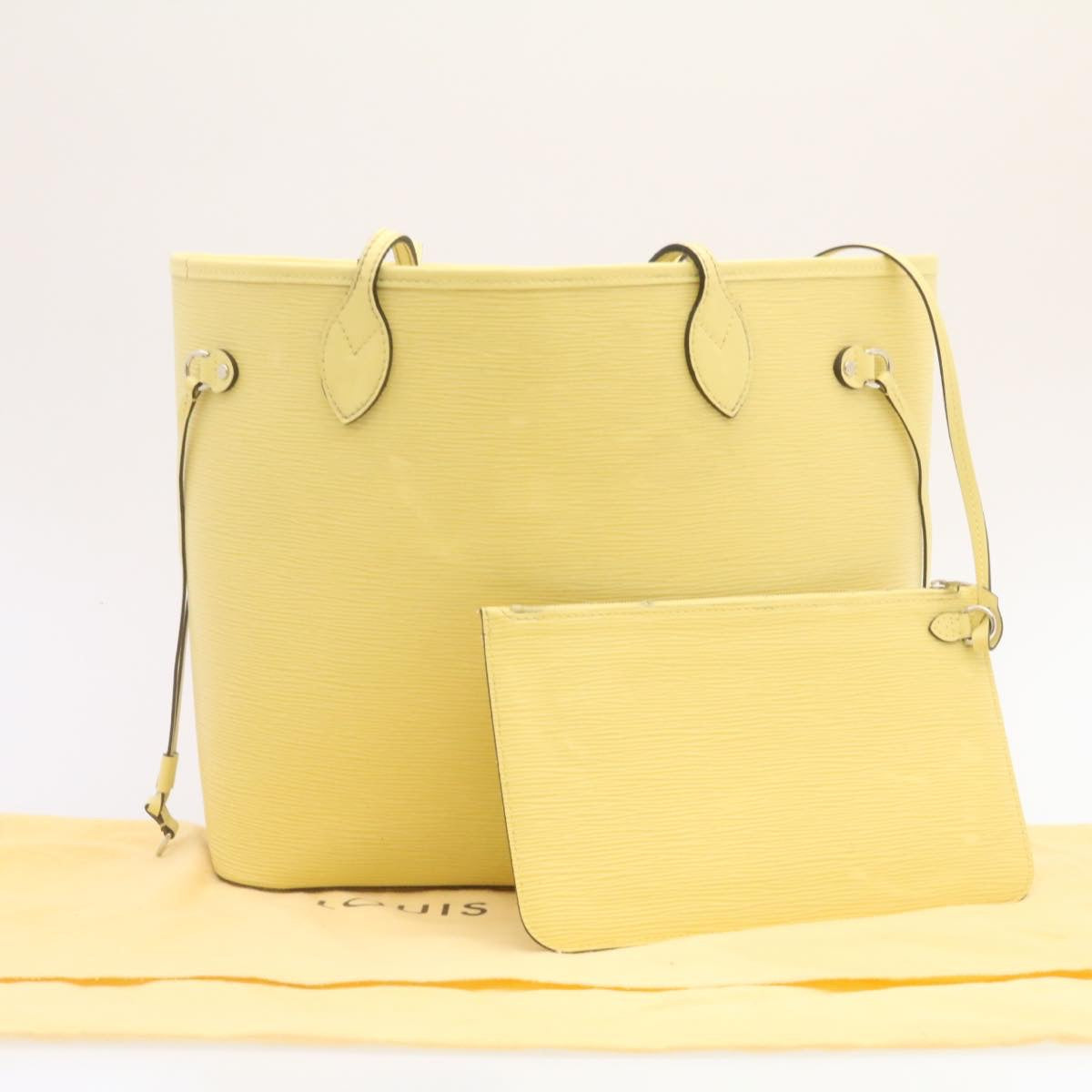Louis Vuitton Yellow Leather Neverfull MM tote bag