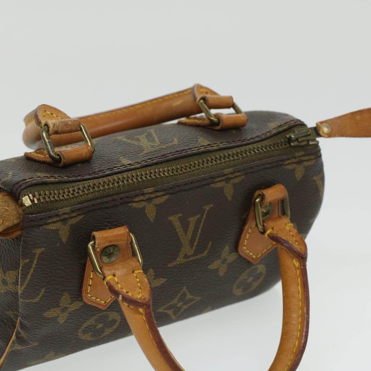 Louis Vuitton Brown Canvas Mini speedy handbag bag