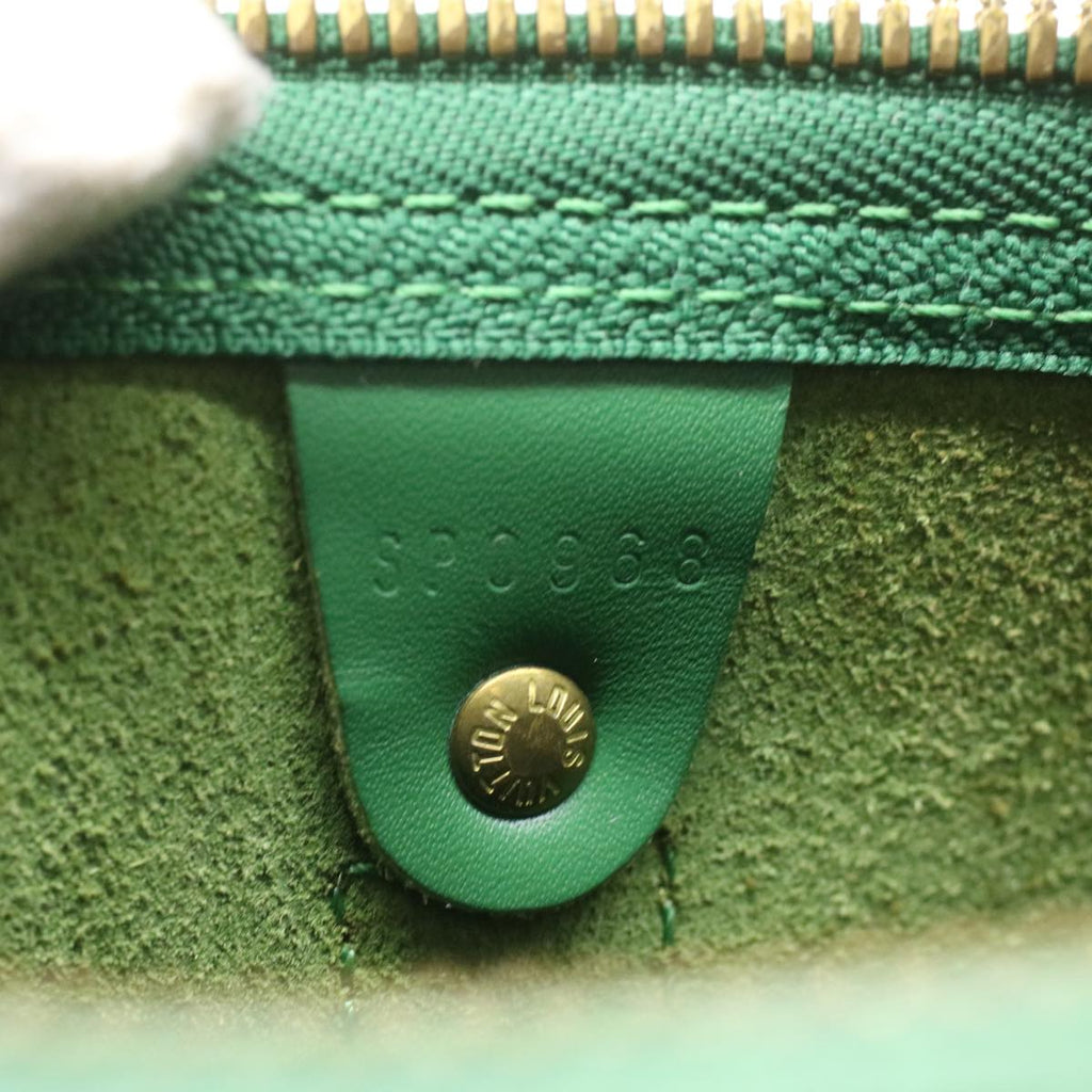 Louis Vuitton Green Leather Keepall 45 travel bag