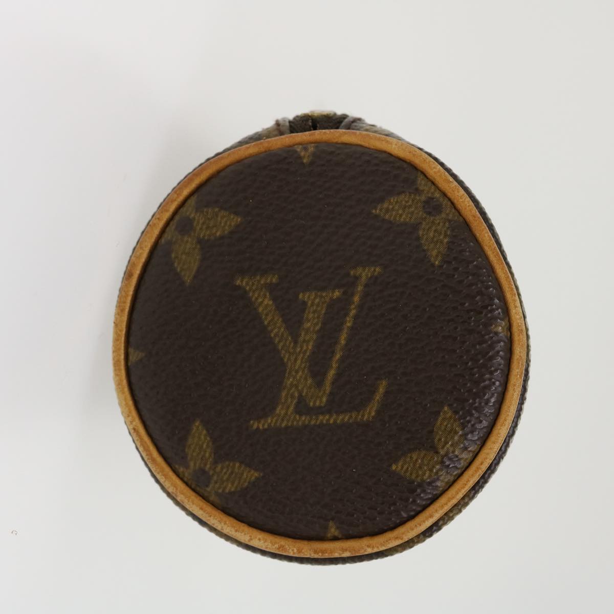 Louis Vuitton Brown Canvas Trousse rond clutch bag