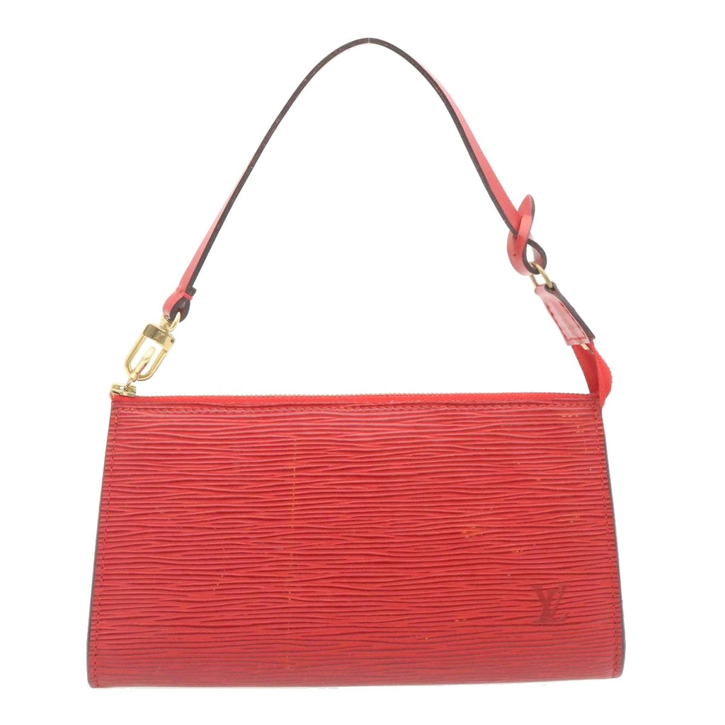 Louis Vuitton Red Leather Pochette accessoires handbag bag