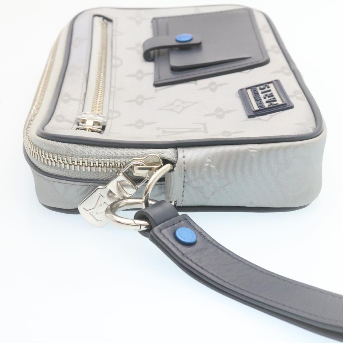 Louis Vuitton Silver Cotton Alpha clutch bag