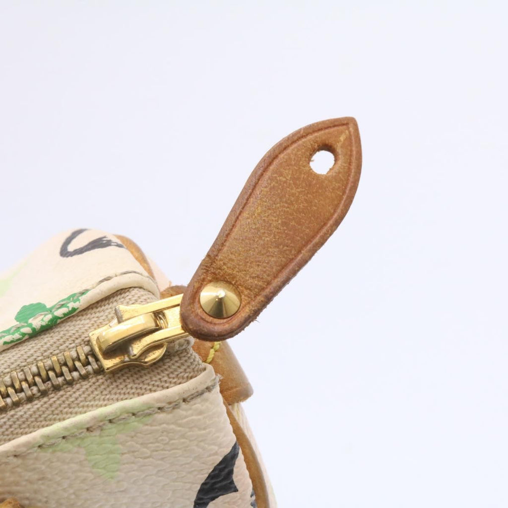 Louis Vuitton White Canvas Nano Speedy handbag bag