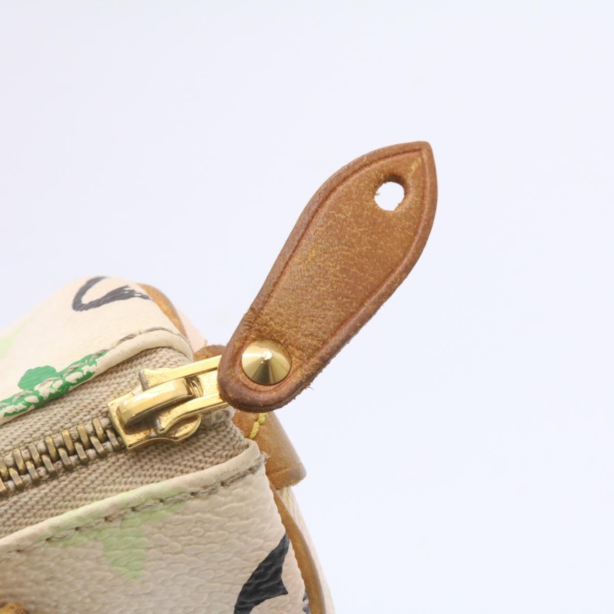 Louis Vuitton White Canvas Nano Speedy handbag bag
