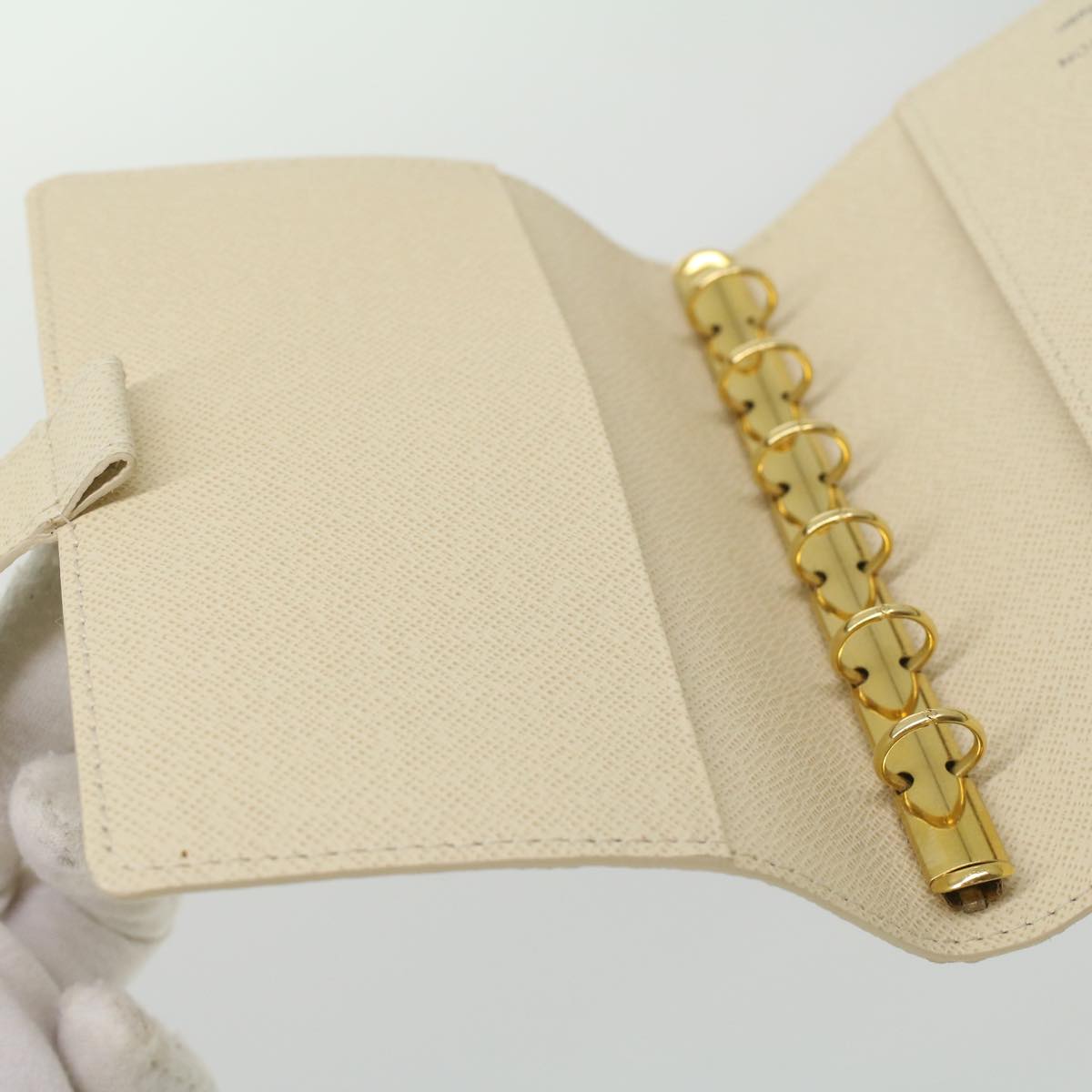 Louis Vuitton White Canvas Couverture agenda de bureau wallet accessories