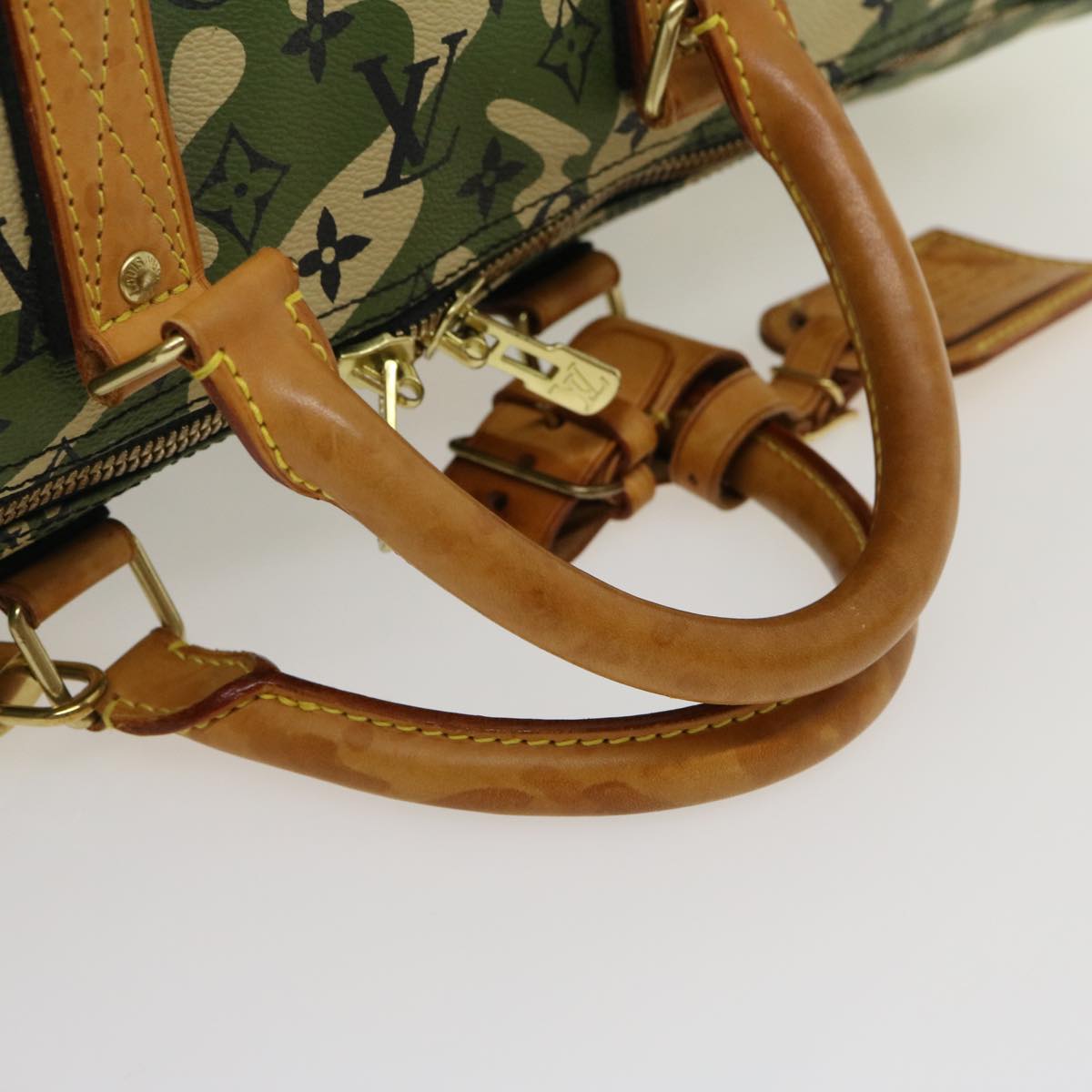 Louis Vuitton Green Canvas Keepall Bandouliere 55 travel bag