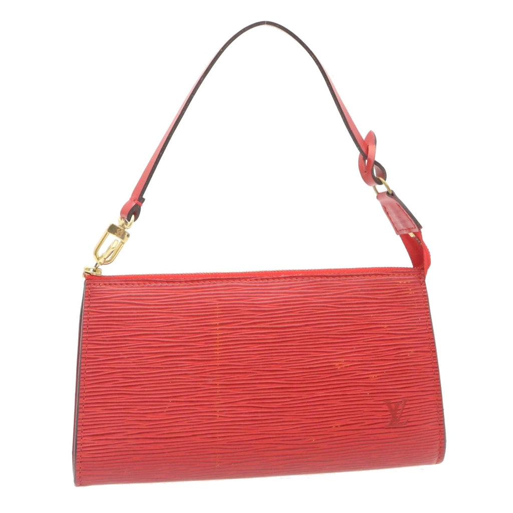 Louis Vuitton Red Leather Pochette accessoires handbag bag
