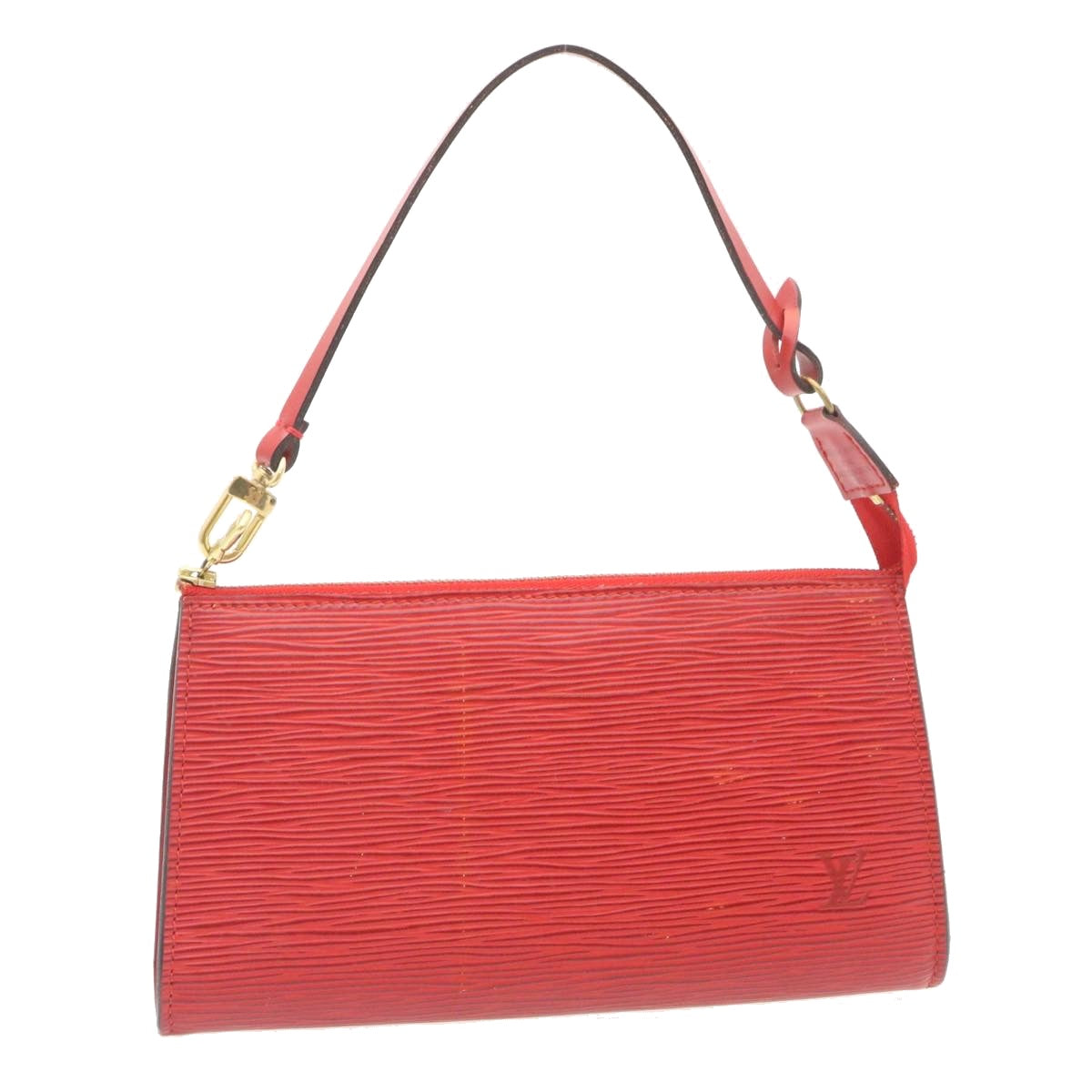 Louis Vuitton Red Leather Pochette accessoires handbag bag
