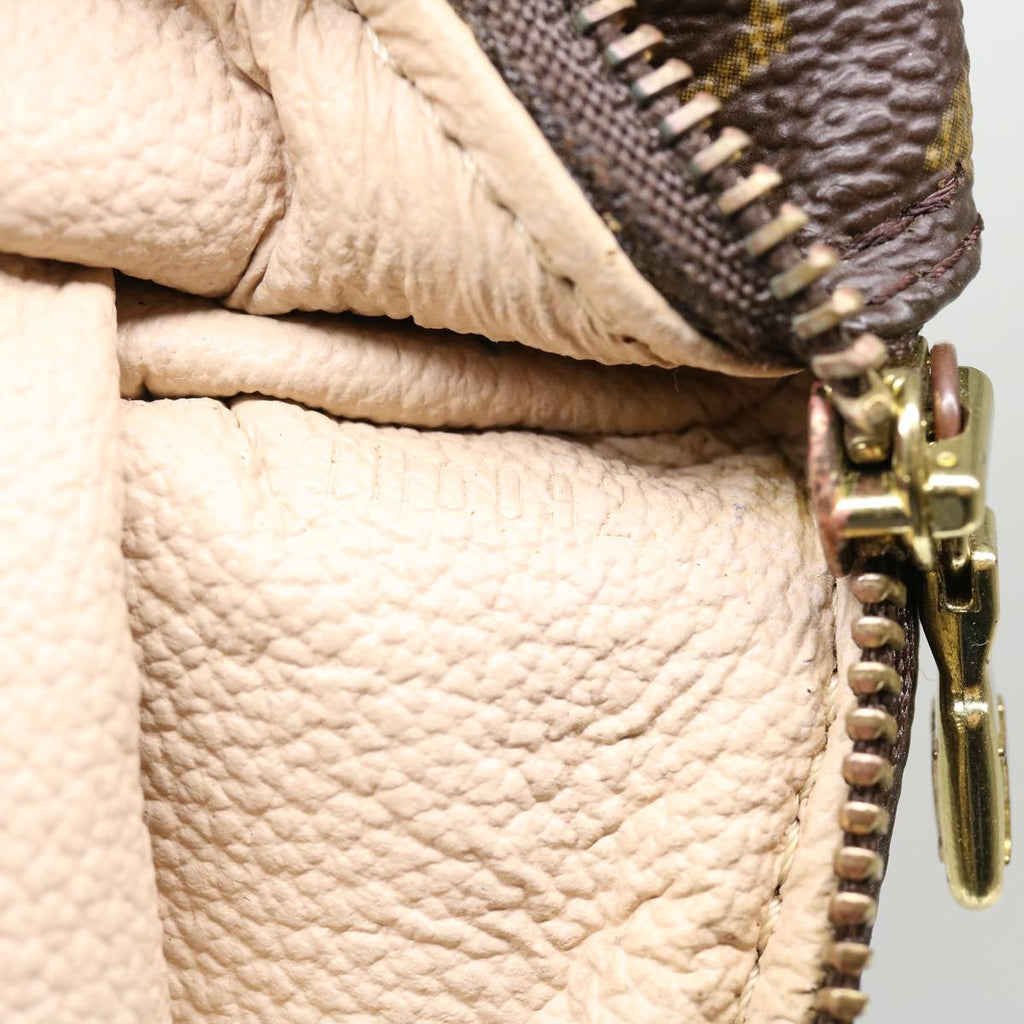 Louis Vuitton Brown Canvas Trousse rond clutch bag
