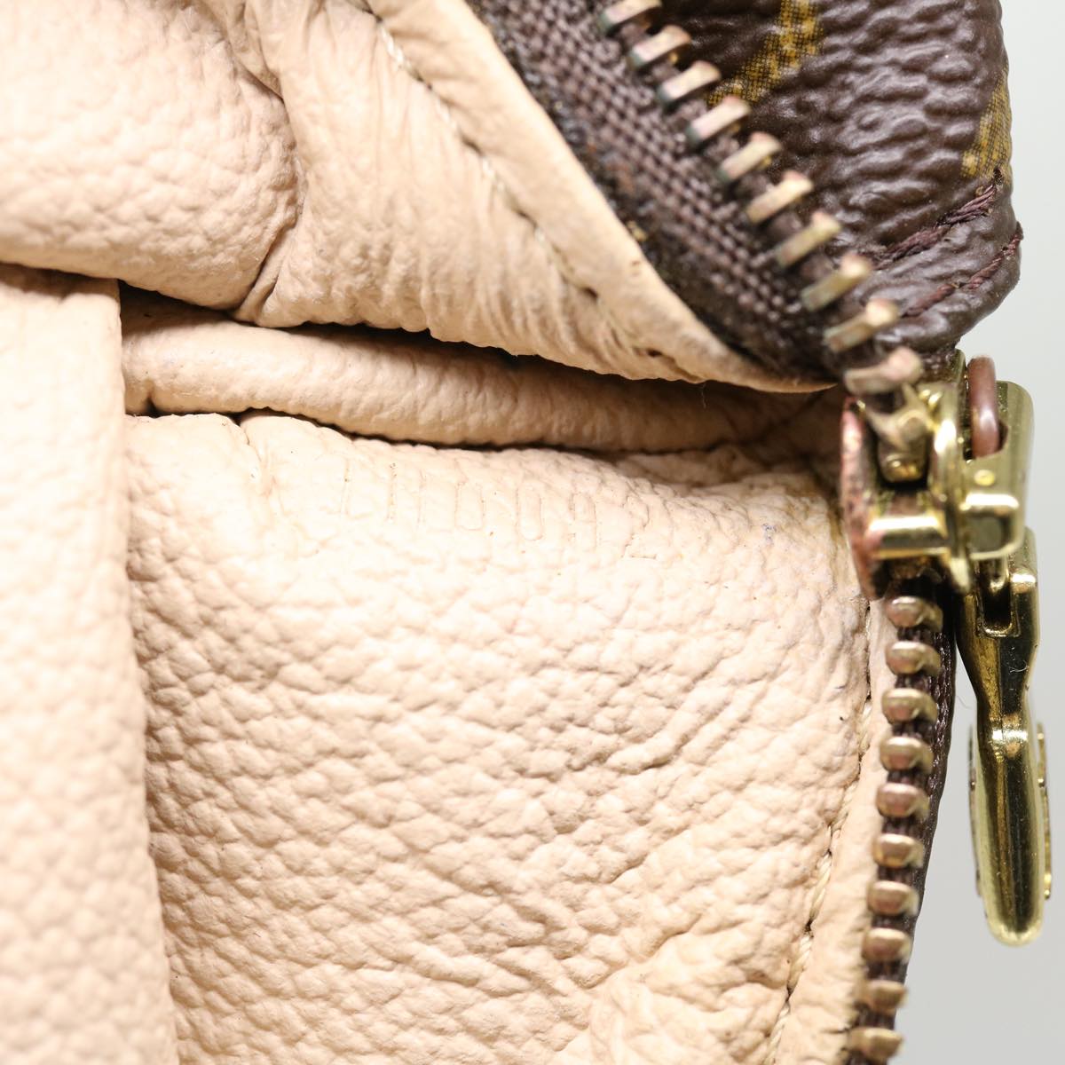 Louis Vuitton Brown Canvas Trousse rond clutch bag