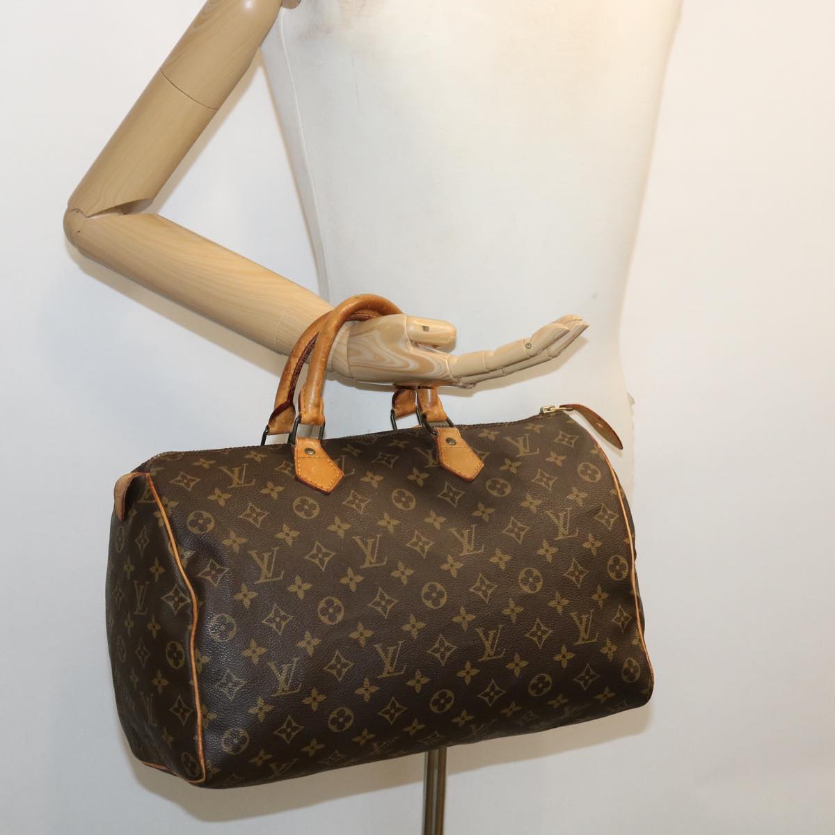Louis Vuitton Brown Canvas Speedy 35 handbag bag