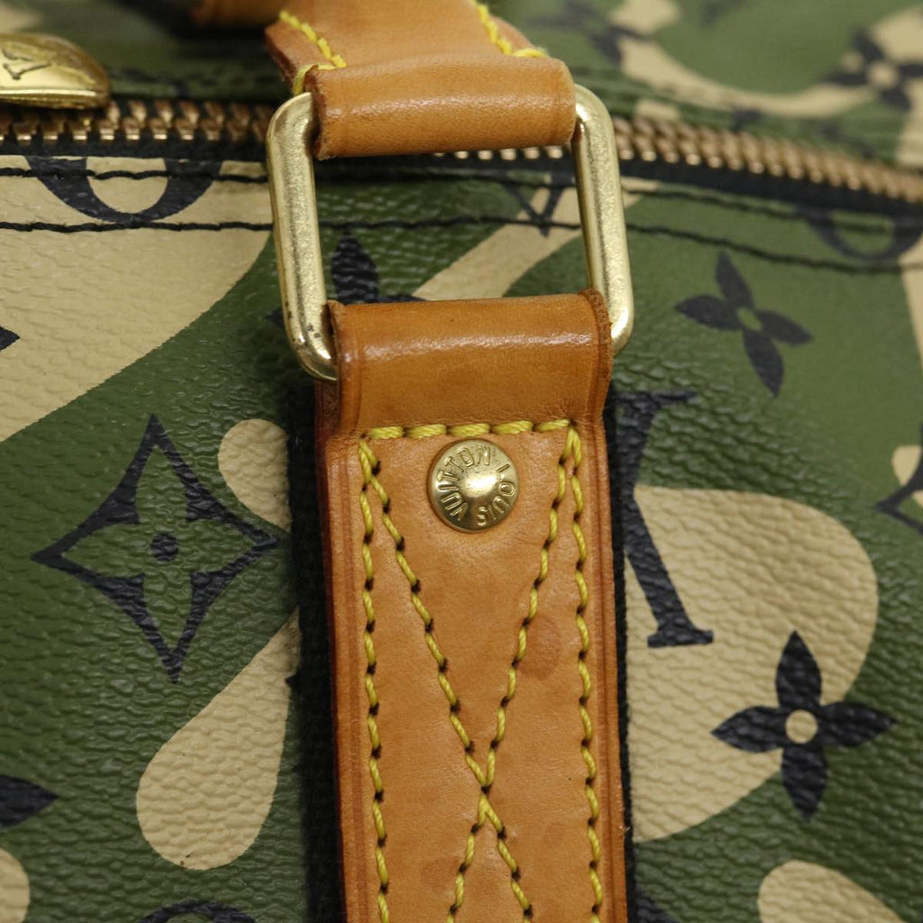 Louis Vuitton Green Canvas Keepall Bandouliere 55 travel bag