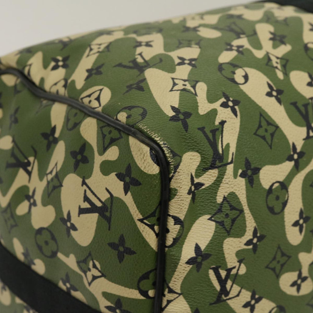 Louis Vuitton Green Canvas Keepall Bandouliere 55 travel bag