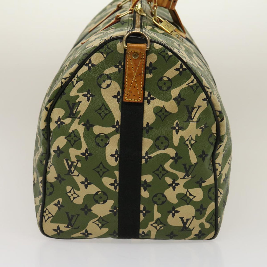 Louis Vuitton Green Canvas Keepall Bandouliere 55 travel bag