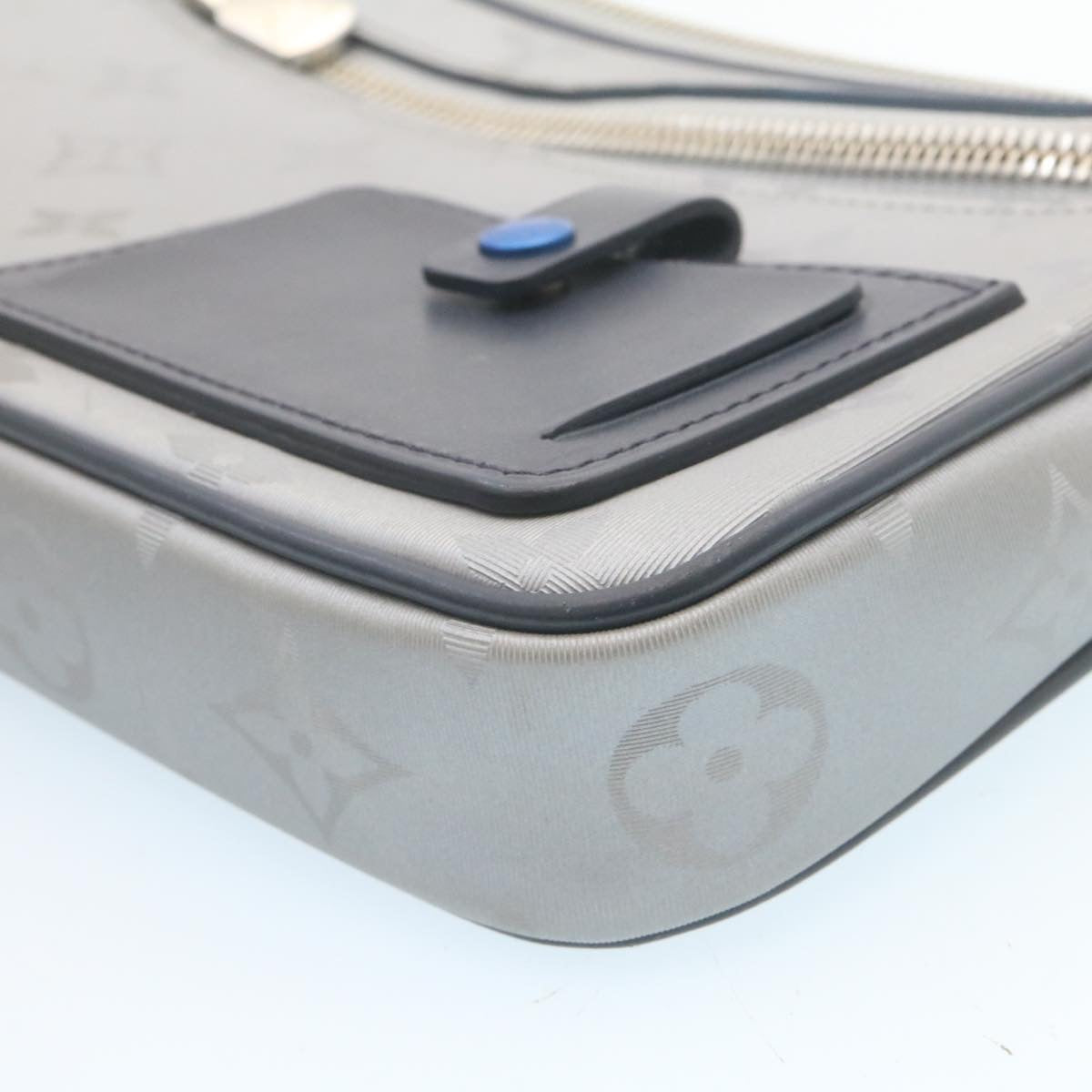 Louis Vuitton Silver Cotton Alpha clutch bag
