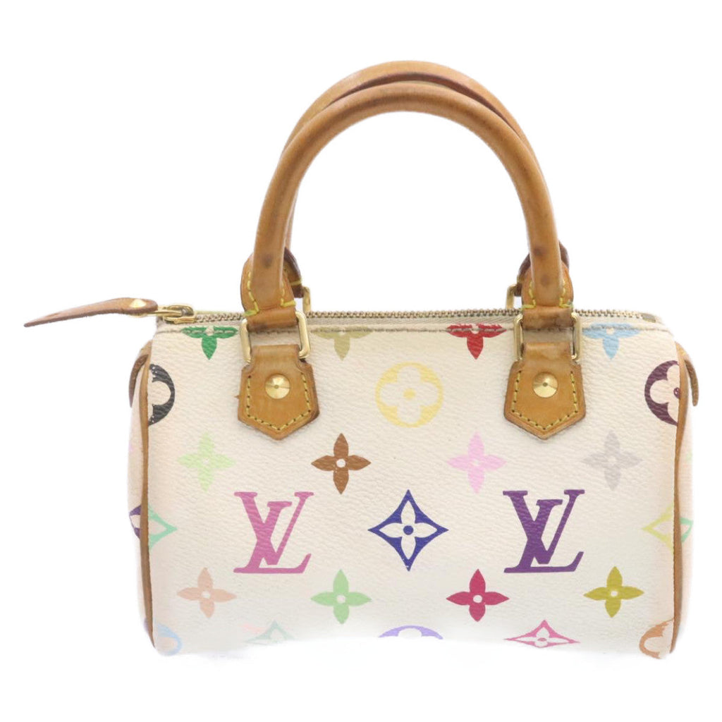 Louis Vuitton White Canvas Nano Speedy handbag bag