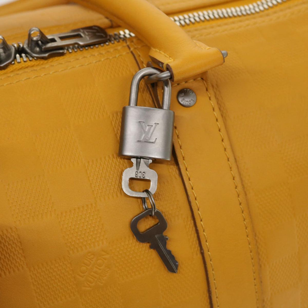 Louis Vuitton Yellow Leather Keepall 45 travel bag