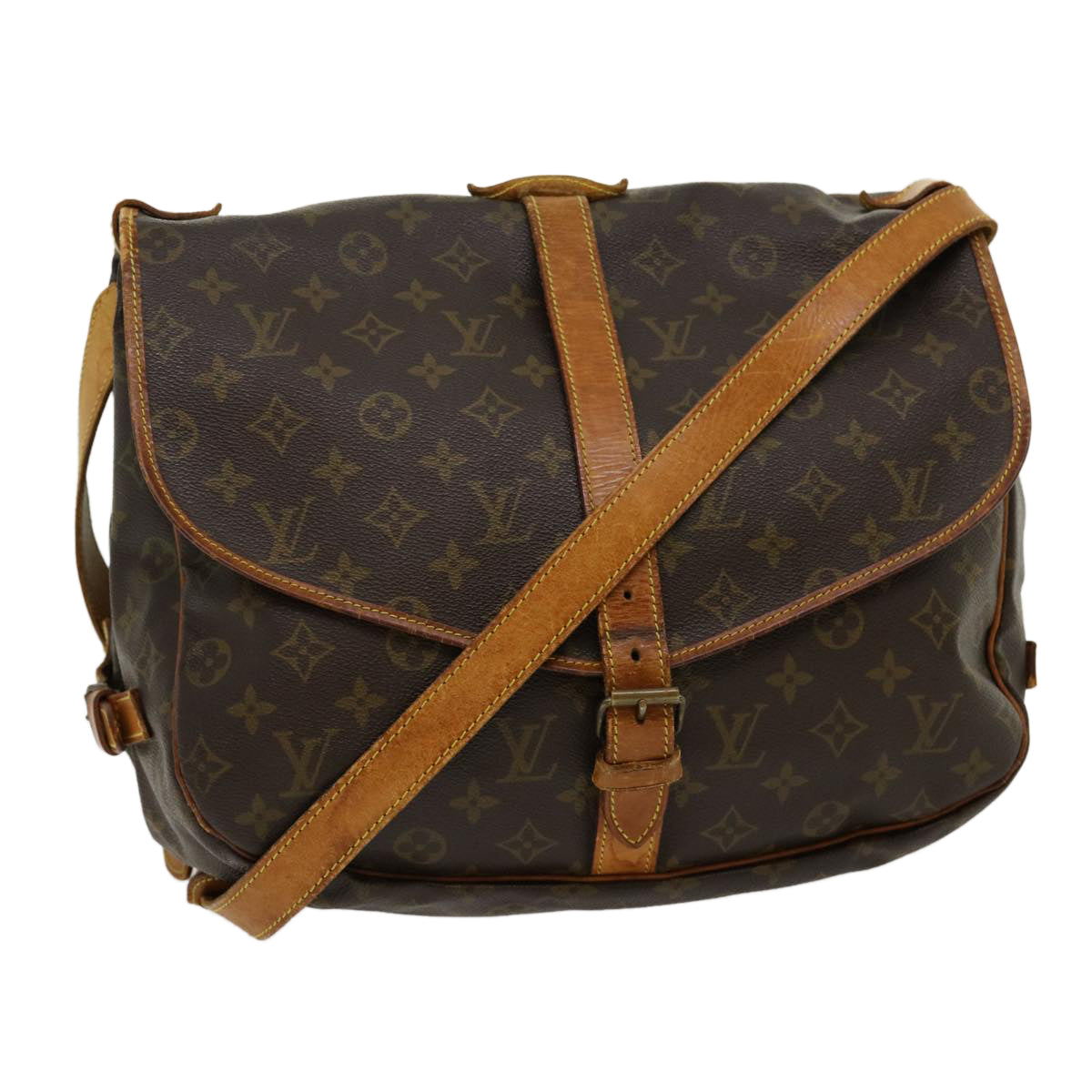 Louis Vuitton Brown Canvas Saumur 35 shoulder bag