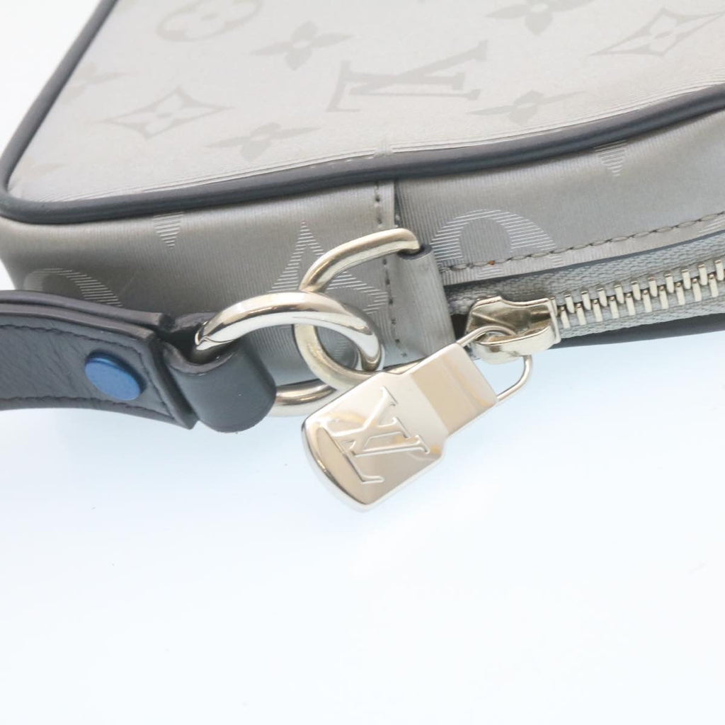 Louis Vuitton Silver Cotton Alpha clutch bag
