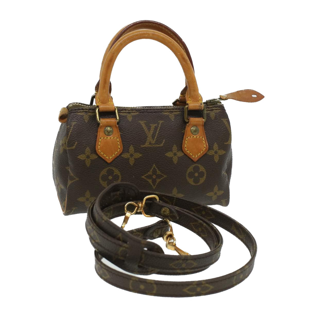 Louis Vuitton Brown Canvas Mini speedy handbag bag