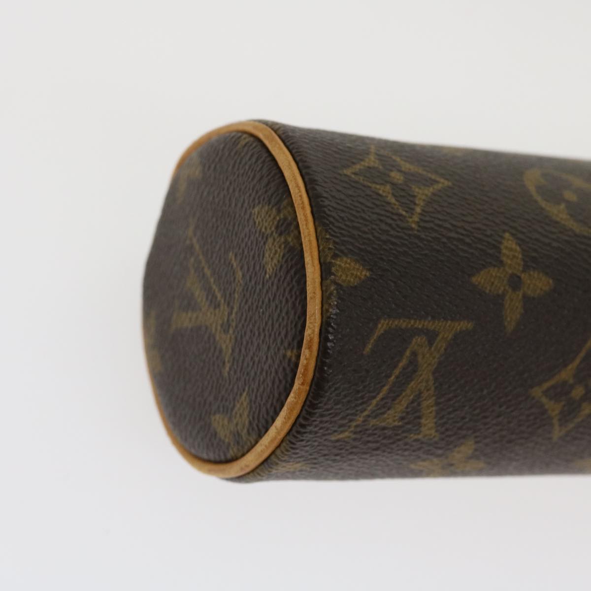 Louis Vuitton Brown Canvas Trousse rond clutch bag