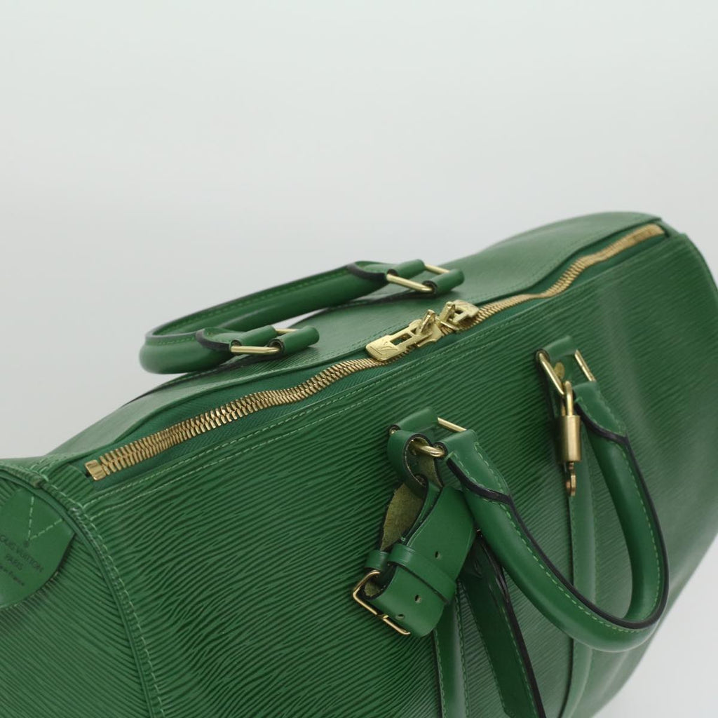 Louis Vuitton Green Leather Keepall 45 travel bag
