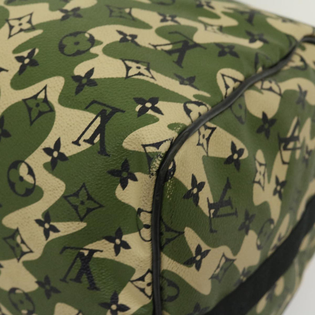 Louis Vuitton Green Canvas Keepall Bandouliere 55 travel bag