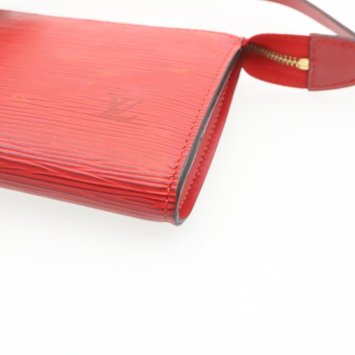 Louis Vuitton Red Leather Pochette accessoires handbag bag