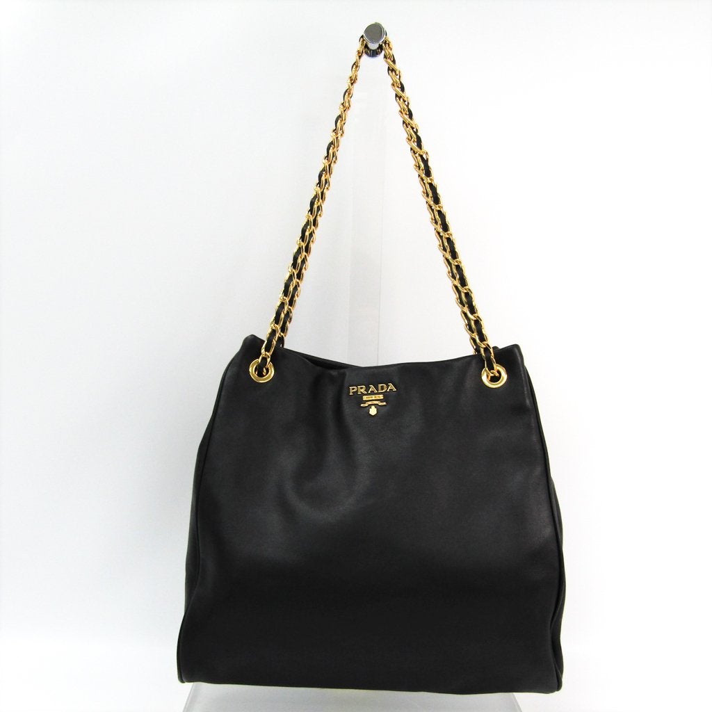Prada Black Leather Shoulder Bag (SHA14228)