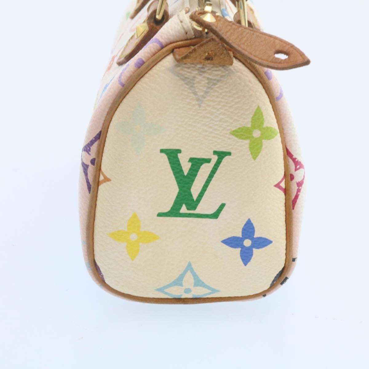 Louis Vuitton White Canvas Mini speedy handbag bag