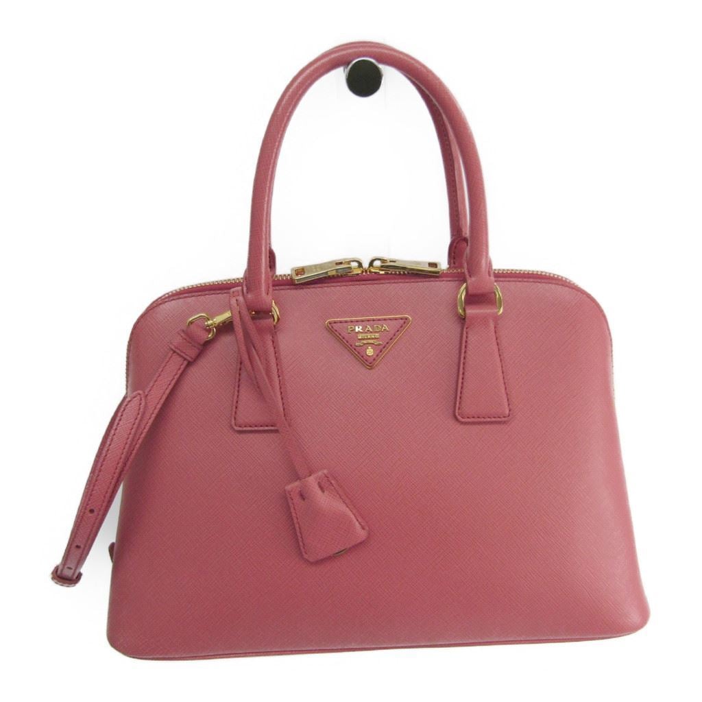 Prada Pink Saffiano Lux Leather Promenade Shoulder Bag Medium (SHA-16496)