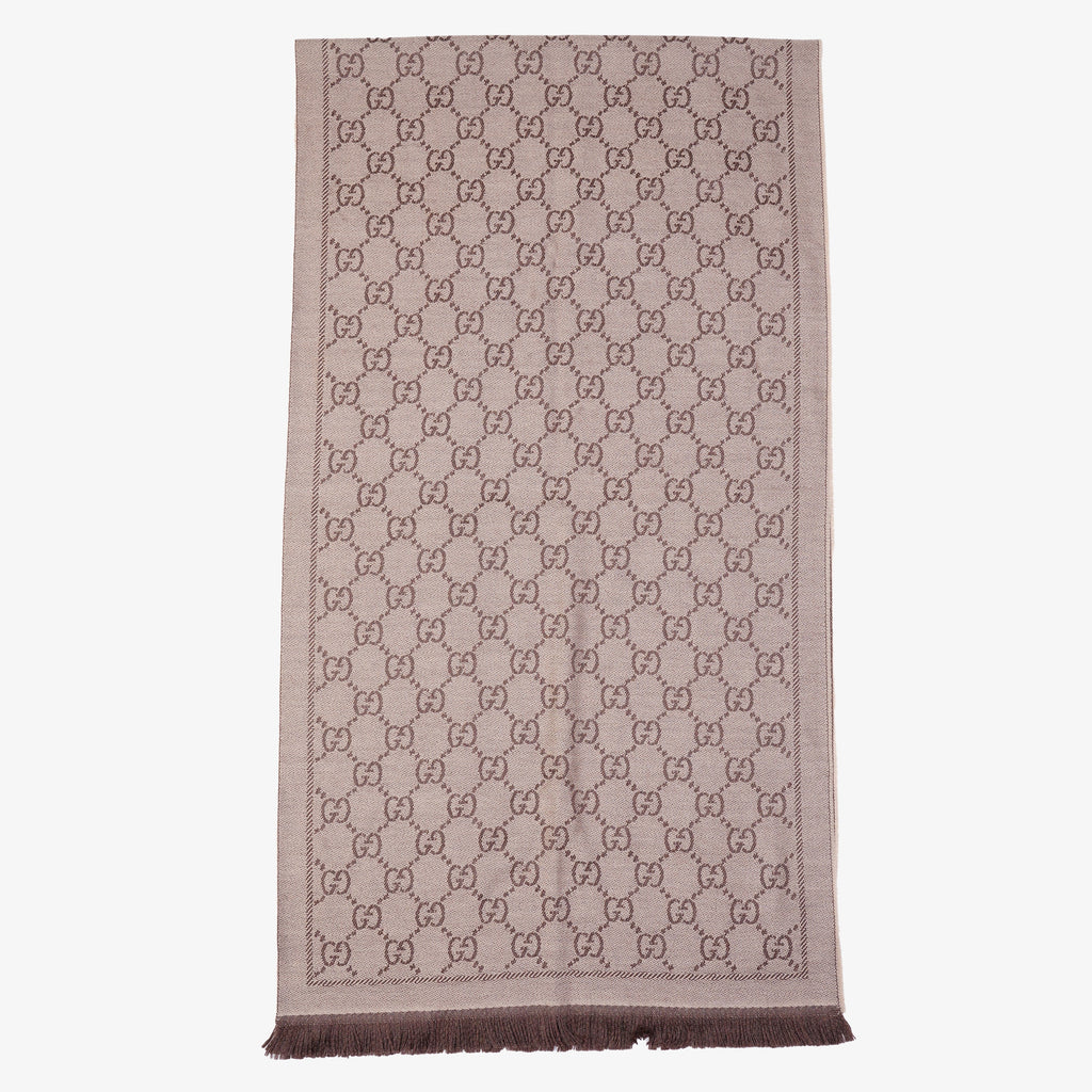 Gucci Womens GG Scarf Beige / Brown