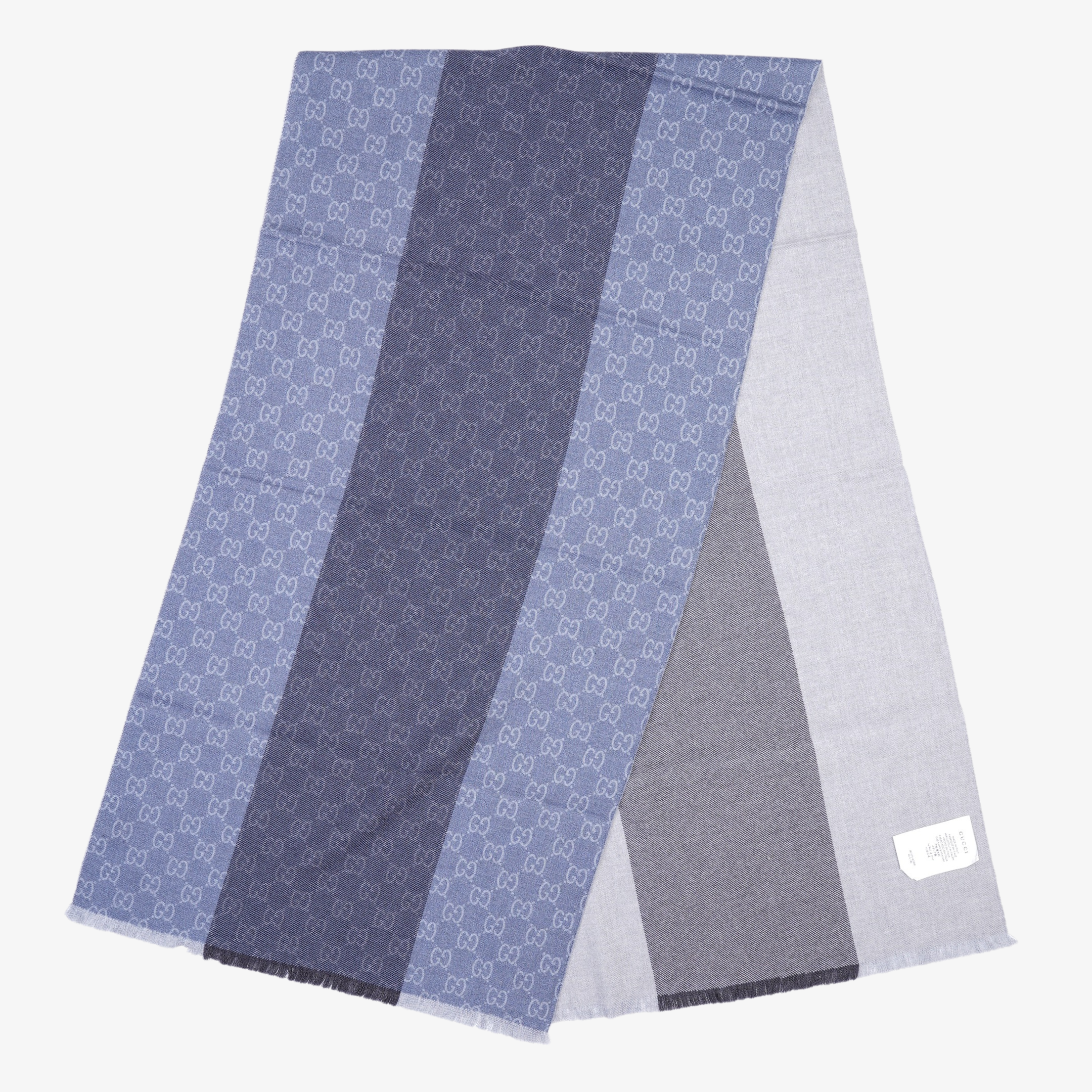 Gucci Womens Jaquard Scarf Blue Grey