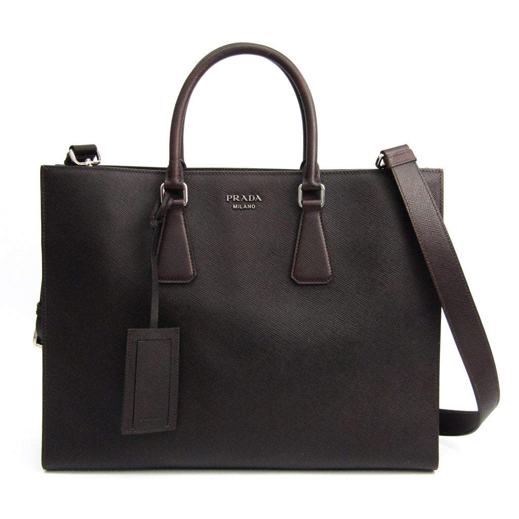 Prada Brown Saffiano Leather Cuir Shoulder Bag (SHA12163)