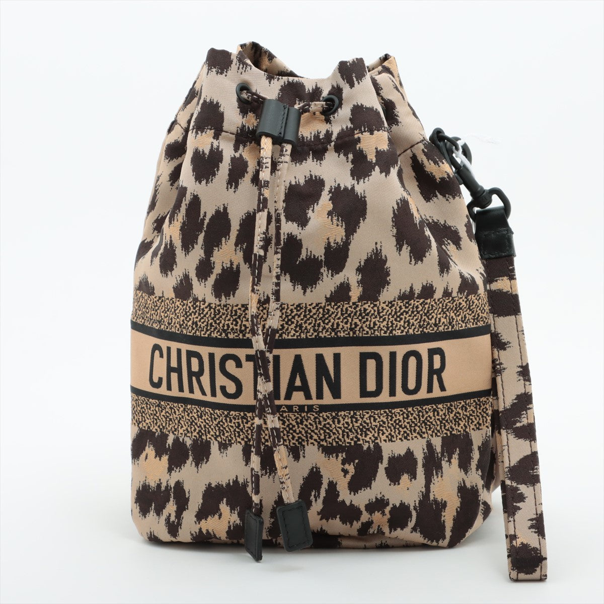Dior Léopard Nylon Pouch Beige