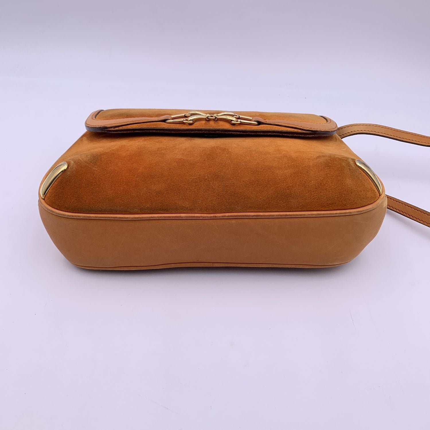 Gucci Vintage Orange Suede Convertible Flap Shoulder Bag