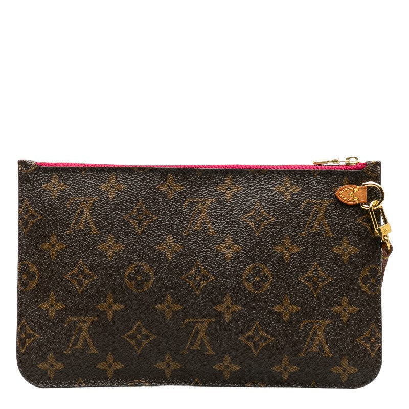 LOUIS VUITTON Neverfull MM Clutch Pouch Monogram Brown Ladies