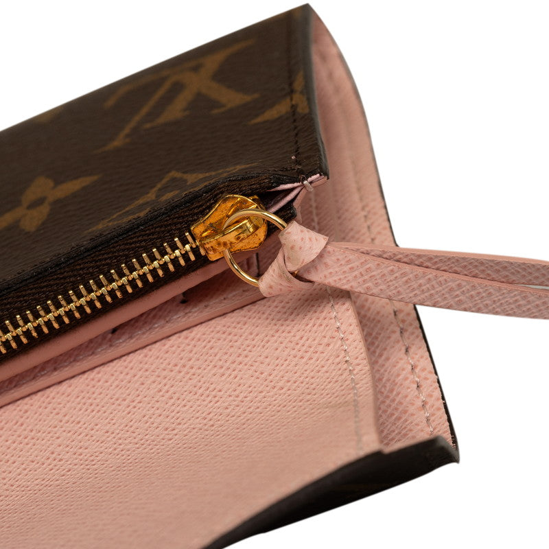Louis Vuitton Monogram M62360 Three Folded Wallet PVC/Leather Rose Valerie Brown Ladies Parisian