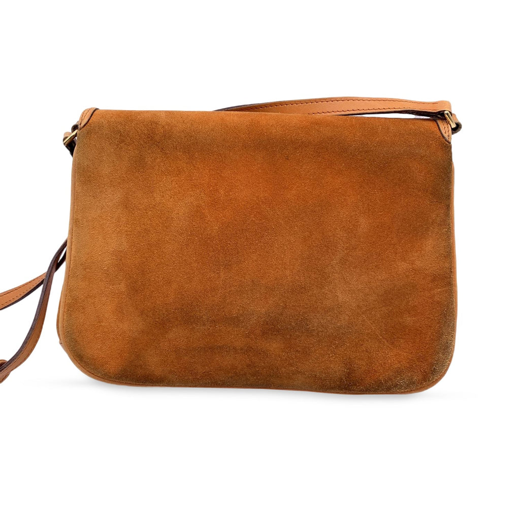 Gucci Vintage Orange Suede Convertible Flap Shoulder Bag