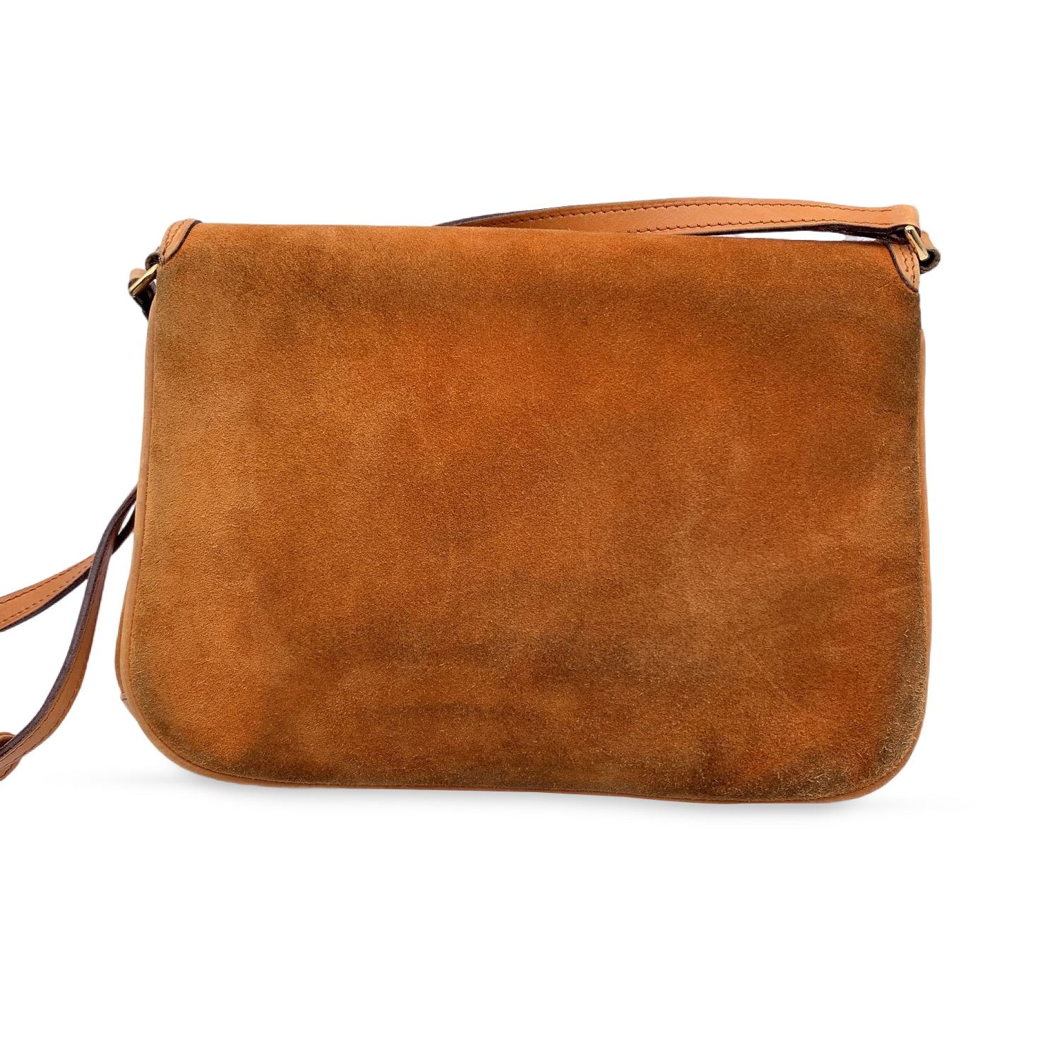 Gucci Vintage Orange Suede Convertible Flap Shoulder Bag