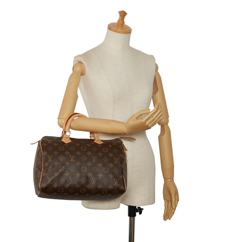 Louis Vuitton Monogram Speed 30 Handbag Mini Boston Bag M41108 Brown PVC Leather Lady Louis Vuitton