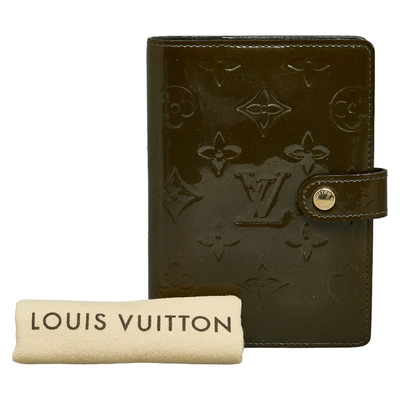 Louis Vuitton Monogram Verne Agenda PM Handbook Cover R21063 Verne Bronze Karki Patent Leather Ladies Louis Vuitton